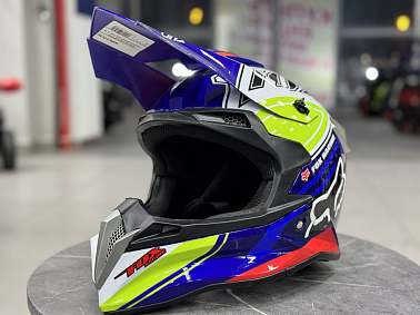 Шлем кроссовый HETOSHI Сине-желто-красный AD3-14 цв.  р. L