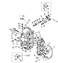 Блок цилиндров и картер 2-Х ТАКТНОГО ПЛМ MERCURY 60 Серийный номер от 0G290585 до 0G589999