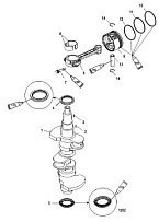 Коленвал 4-Х ТАКТНОГО ПЛМ MERCURY 40 Серийный номер от 0T409000 до 1B226999