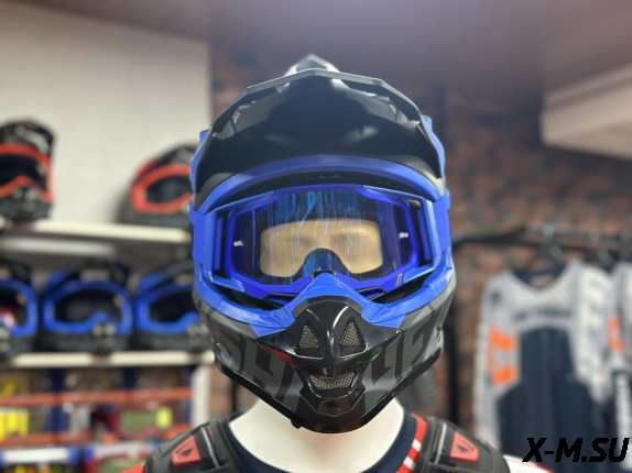 Шлем кроссовый HETOSHI OF836 EXOSS CROSS PRO MX289 цв.Черно-синий Матовый р.S