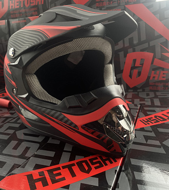 Шлем кроссовый HETOSHI XD1-186 цв. Черно-красный  р. M