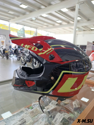 Шлем кроссовый HETOSHI UFD XD1-2 цв. Черно-бело-красный р. M 