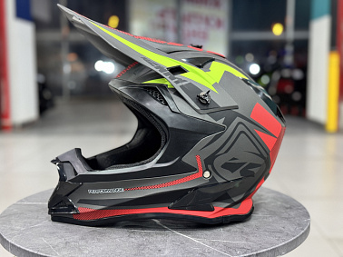 Шлем кроссовый HETOSHI XD1-51 цв. Черно-серо-красно-желтый матовый р. L 