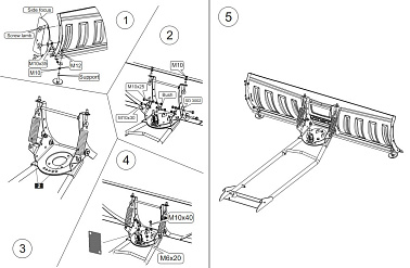 Отвал для снега с универ. креплением (черный) 150 мм
