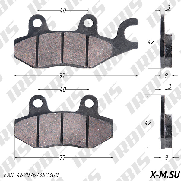 Колодки тормозные дисковые NIRVANA,VOLCAN,Z50R, LX, Z1 (зад.) VJ (перед.); (c ух