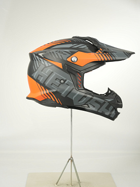 Шлем кроссовый HETOSHI OF836 EXOSS CROSS PRO MX289 цв.Черно-серо-оранжевый Матовый р.M
