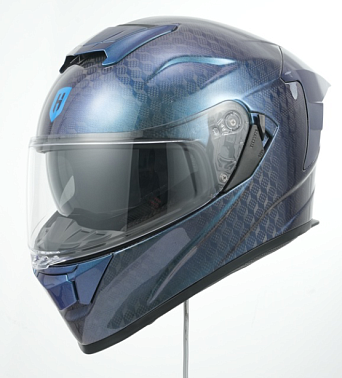 Шлем интеграл карбоновый HETOSHI FF936S CARBON 6K CUBIC CHAMELEON BLUE р.XL