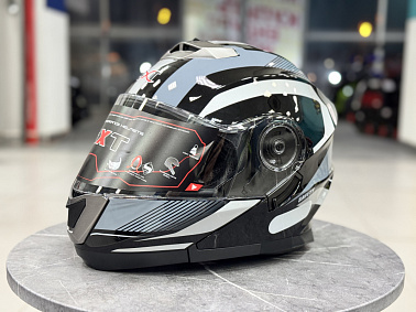 Шлем модуляр HETOSHI XD1-254 цв. Черный с белыми и серыми вставками р. XL